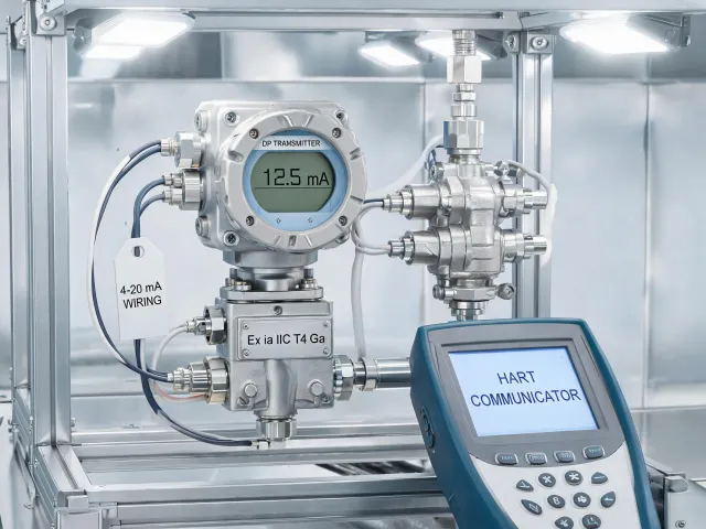 Differential pressure transmitter on process skid